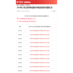 2024年12月公务员考试国内外每日时政热点播报汇总_华图教育